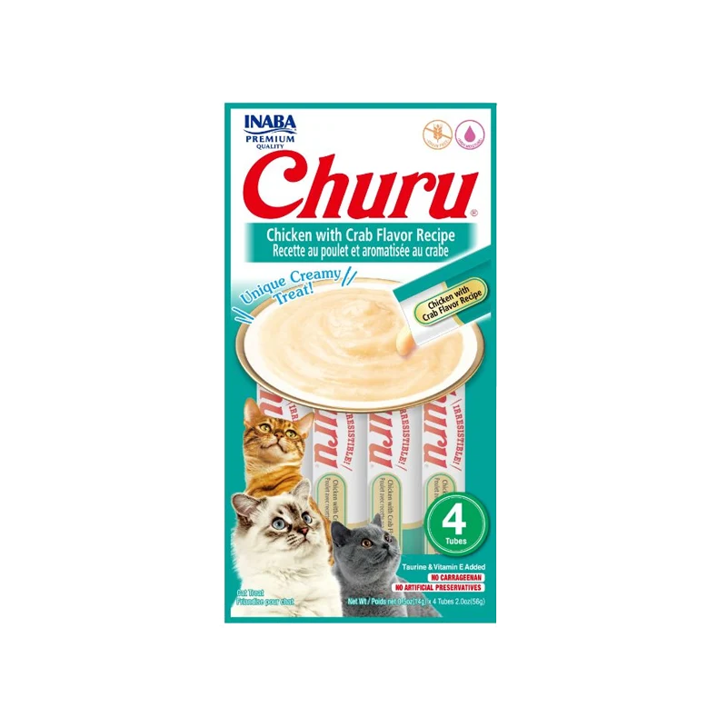 CHURU CAT CHICKEN WITH CRAB FLAVOR RECIPE (CANGREJO) 4 TUBOS