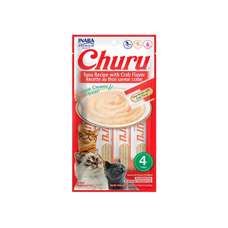 CHURU CAT TUNA RECIPE WITH CRAB FLAVOR X 4 (ROJO)