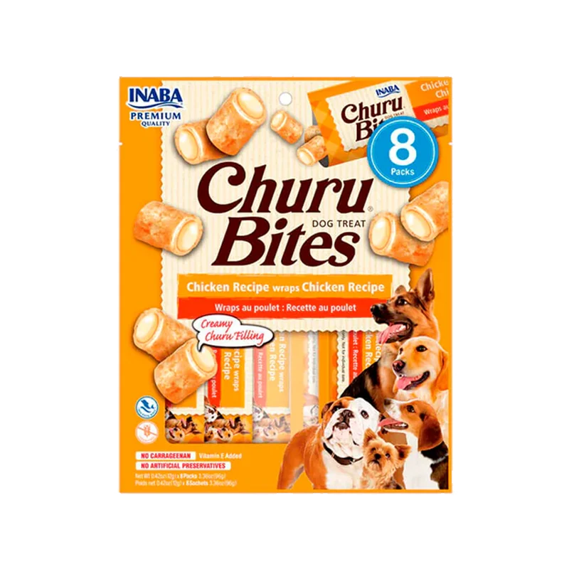 CHURU BITES C CHICKEN RECIPE WRAPS CHICKEN X 8 TUBOS (NARANJA)