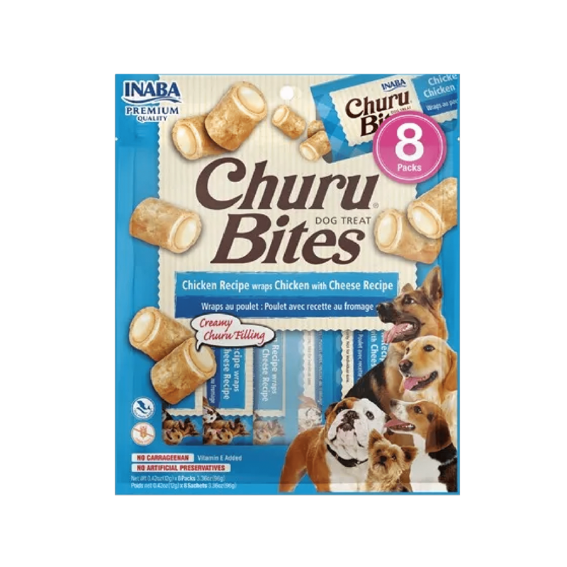 CHURU BITES C CHICKEN RECIPE WRAPS CHICKEN WITH CHEESE X 8 TUBOS (AZUL)