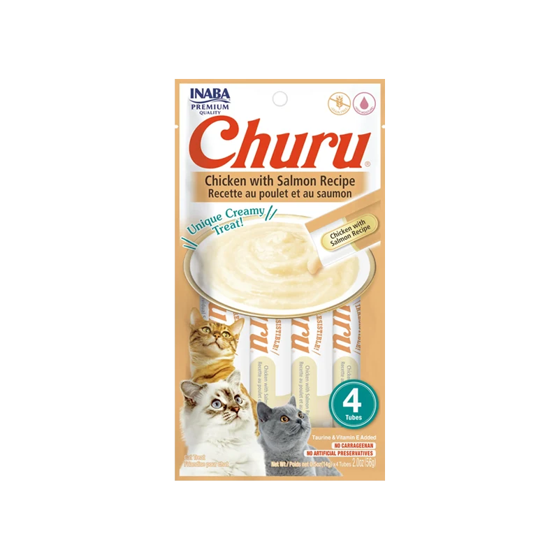 CHURU CAT CHICKEN WITH SALMON RECIPE X 4
