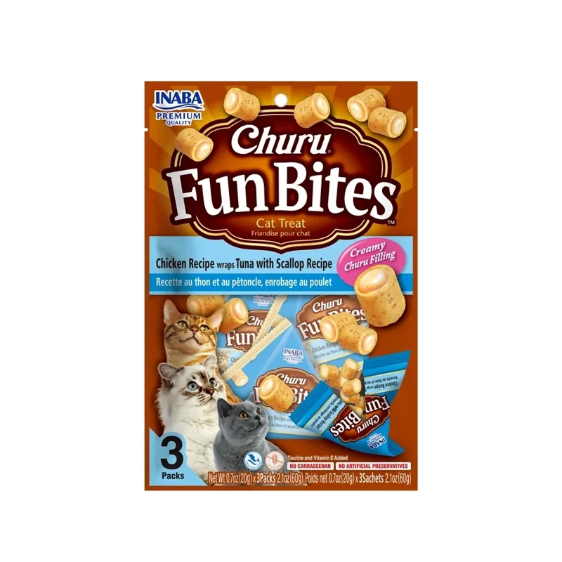 CHURU CAT FUN BITES CHICKEN TUNA WITH SCALLOP X 3 (AZUL)
