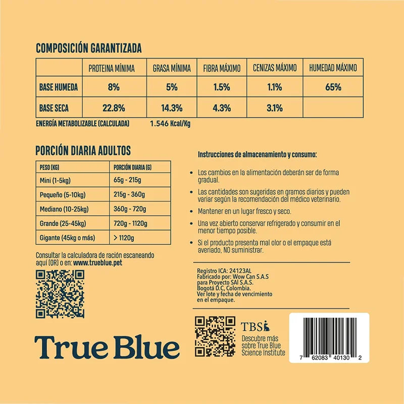 NIDDO TRUE BLUE CHICKEN AND RISE ADULTO X 500 GR X 5 UND