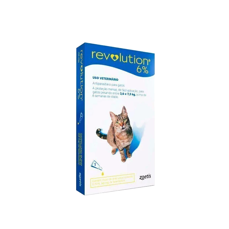 REVOLUTION 6 % X 0.75 ML 2.6 A 7.5 KG GATOS (AZUL)