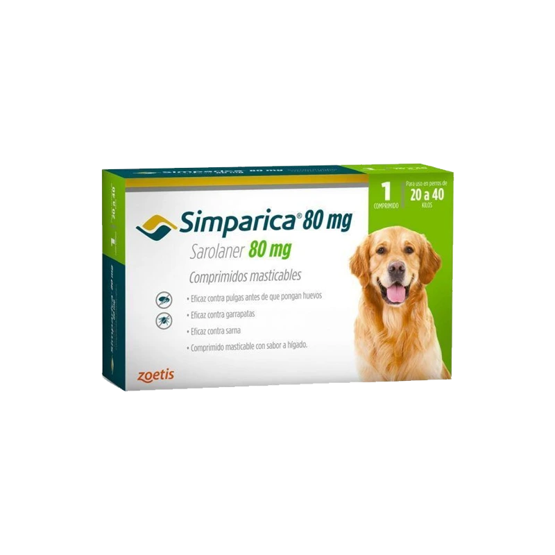 SIMPARICA X 80 MG 20-40 KG X TABLETA