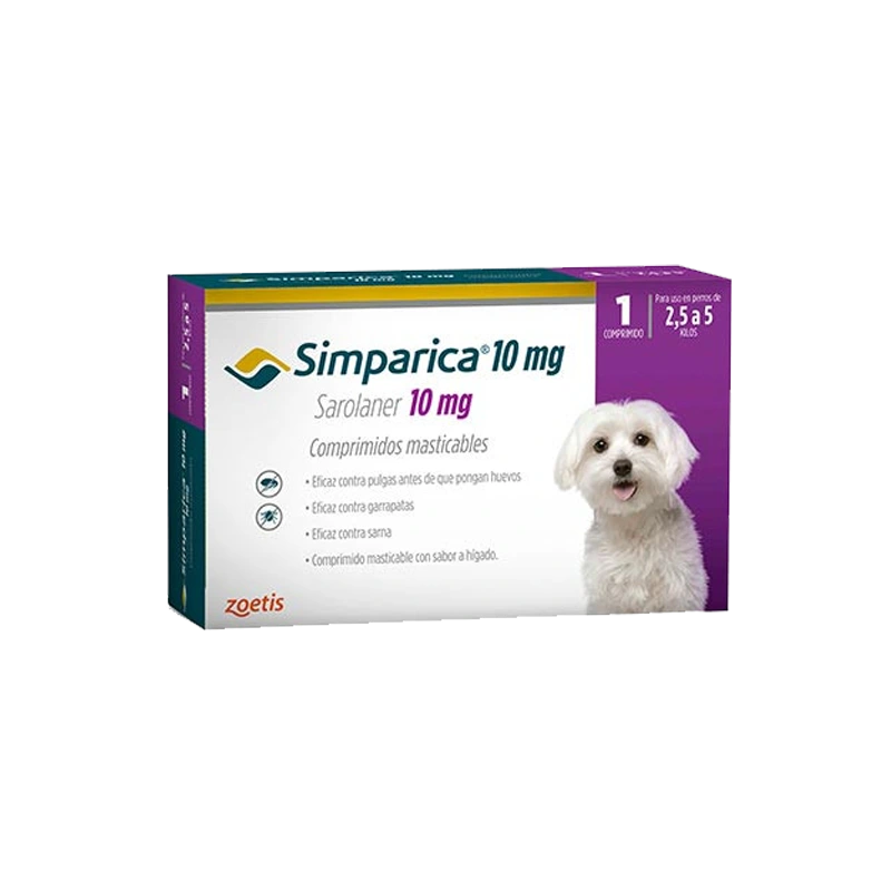 SIMPARICA X 10 MG 2.5-5 KG X TABLETA