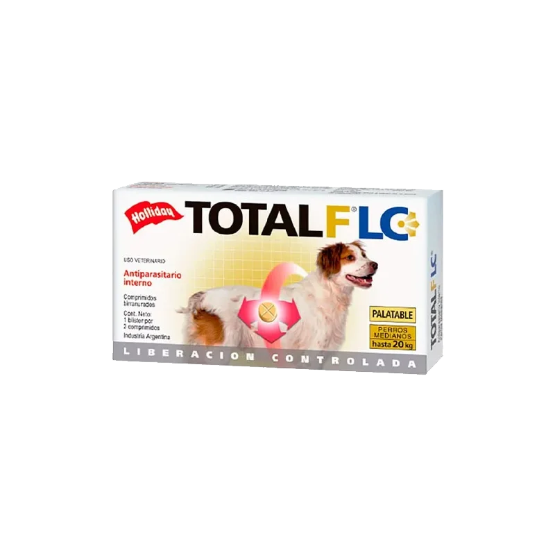 TOTAL FLC PERROS MEDIANOS BLISTER X 2 TABLETAS